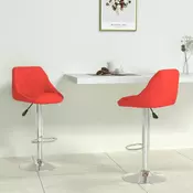 Vidaxl vidaXL Barski stoli, komplet 2 kosov, rdeči, umetno usnje