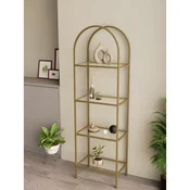 Hanah Home Idil polica za knjige 47 × 158 × 30 cm, zlatna / providno staklo