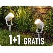 V-TAC Vgradna vrtna svetilka za GU10, aluminij, bela, 1+1 gratis!