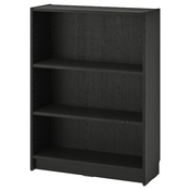 BILLY Biblioteka, crna im. hrastovine, 80x28x106 cm
