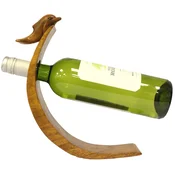 Leseno stojalo za vino – Delfin - Carved from one piece of Suar Wood - Home warming - Za 40 let