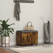 vidaXL Haldna klop z blazino z vrati Dimljeni oreh 60 x 38 x 46 cm