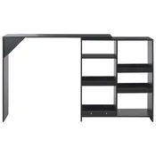 VIDAXL Barska miza s premično polico 138x40x120 cm črna