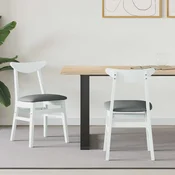 Jedilni stoli 2 kos Masivno gumovo les Bela 42 x 47,5 x 81 cm