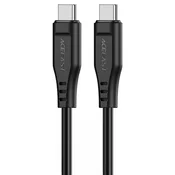 USB-C v USB-C pleten polnilni in podatkovni kabel Acefast C4-03 60W in 480MBps - 1.2m - črn