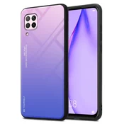 Cadorabo CADORABO Ohišje, združljiv s Huawei v roza - modri - dvobarvni zaščitni pokrov iz silikona TPU in hrbta iz kaljenega stekla, (20571757)