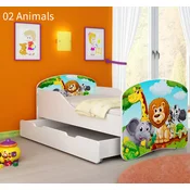 Djecji krevet ACMA s motivom + ladica 180x80 cm 02 Animals