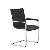 STOLICA NA SANKAMA crna, boja hroma metal, koža