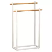 Tendance kovinsko stojalo za brisače, 2 prečki, bambus/bela