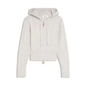 Bershka Pletena jopa svetlo siva