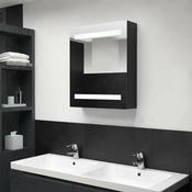 LED kupaonski ormaric s ogledalom crni 50 x 14 x 60 cm