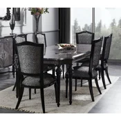 Casa Padrino luxury baroque dining room set gray/black - 1 Baroque Dining Table & 8 Baroque Dining Room Chairs - Luxury dining room furniture in baroque style - Baroque furniture