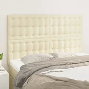 Greatstore Posteljno vzglavje 4 kosa krem 72x5x78/88 cm umetno usnje