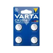 VARTA litijska gumbasta baterija CR2016, 4 komada/pakiranje 6016101404