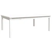 Vidaxl Vrtna miza bela 121x82,5x45 cm trdna borovina