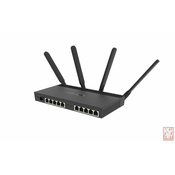MikroTik RB4011iGS+5HacQ2HnD-IN, dual band 802.11ac/n router, 10x Gigabit ports, 1x SFP+ 10Gbps interface, PoE in, Passive PoE out, 1.4GHz QC CPU, 1GB RAM, RouterOS L5
