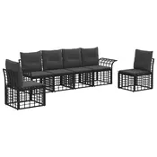 Set vanjskih sofa 6 pcs Crna i tamno siva Poliester