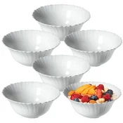 KADAX 6x Steklena solatna skleda Skleda za solato Skleda za prigrizke Bela 16 cm, (5000351958)