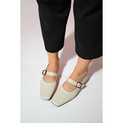 LuviShoes BLUFF Womens Beige Skin Flat Toe Flat Shoes
