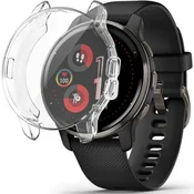 GS 2v1 ovitek s silikonsko zaščito za zaslon za Garmin Venu 2 Plus, prozoren