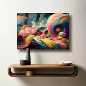Wallity Dekorativna slika na kaljenom staklu, 50x70cm, Šarena