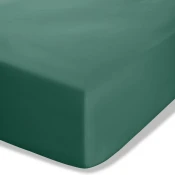 Temno zelena napenjalna rjuha iz perkala 90x190 cm Easy Iron Percale – Catherine Lansfield