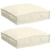 Vidaxl Paletne Blazine za Sedež 2 kosa Krem 40x40x8 cm Oxford Tkanina