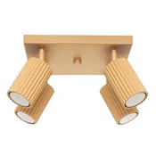 SOLLUX lighting Moderna zlata kvadratna stropna svetilka 25 cm s premičnimi rebrastimi reflektorji za dnevno sobo in kuhinjo 4xGU10 10W KARBON Sollux Lighting