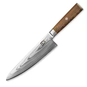 Kuharski nož COCOBOLO JUICE WHITE DAMASCUS 21 cm, rjava, Dellinger