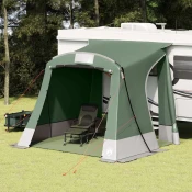 vidaXL Šotor s streho Drugo Zelena in črna 285 x 255 x 245 cm Poliester