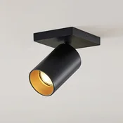 Arcchio žarek Brinja, črn, kvadratni, O 6 cm, 1-flg., GU10 - Hodnik - Sodobni - Aluminij