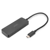 DIGITUS Digitus DS-45334 DisplayPort / USB-C® adapter [1x USB-C® - 3x ženski konektor DisplayPort] črna #####4K UHD\, brez vtičnice za polnjenje, (20640866)