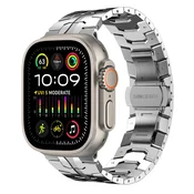 Jekleni pas Techsuit W063 za Apple Watch (42mm/44mm/45mm/46mm/49mm) - srebrn