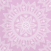 Mandala vijolično-beli komplet papirnatih prtičkov – 2-slojni, 33x33 cm, 20 kosov