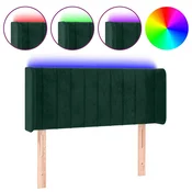 Vidaxl LED posteljno vzglavje temno zeleno 93x16x78/88 cm žamet