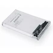 GEMBIRD EE2-U3S9-6 USB 3.0 Externo kuciste za 2.5 SATA hard diskove 9,5mm transparentni + futrola