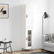 Visoka komoda sjajna bijela 34,5x34x180 cm konstruirano drvo