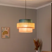 TK Lighting Viseča svetilka Trio, senčilo iz jute, bencin/naravna rjava/oranžna O 50cm - Dnevna soba/jedilnica - bencin, svetlo rjava naravna, oranžna - Tkanine/tekstil