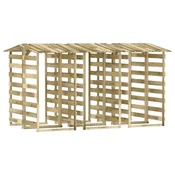 Vidaxl Pergola s streho 6 kosov 100x90x200 cm impregnirana borovina