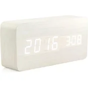 OCT17 lesena digitalna LED budilka