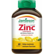 Jamieson Cink z vitaminoma C in D3 pastile z okusom limone 60 pastil