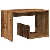 Vidaxl Stranska miza Old Wood 59x36x38 cm Inženirski les
