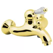 KIRKÉ CRYSTAL Stenska kopalniška mešalna baterija z vzvodom kristal, zlata - Zlato - Sapho - KIRKÉ CRYSTAL - 72 - Medeninasti - Vzvod - Lepilo - Retro - Pritisk z zaklepanjem - 210 - 130 - 179 - 14