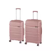 TraveLux Voyager VII set kofer-torbi na kotačima u ružičasto-zlatnoj boji