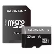 A-DATA UHS-I MicroSDHC 32GB class 10 + adapter AUSDH32GUICL10-RA1