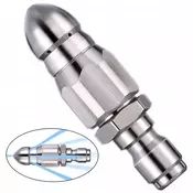 Rosfix Clearflow Steeljet 1/4 Quickconnect – Šoba Za Čiščenje Cevi | 1 Sprednji + 6 Zadnjih Odprtin, Nerjaveče Jeklo, (5000223023)
