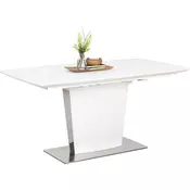 TRPEZARIJSKI STO bela, boja nerdajuceg celika metal, staklo, plocasti materijal