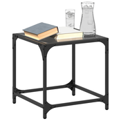 Stolici za kavu s crnim staklenim vrhom 2 kom 40x40x40 cm celik