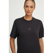Pamučna majica adidas All SZN za žene, boja: crna, IX3808