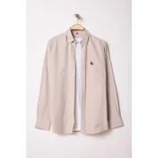 Trendyol Beige Regular Fit Embroidery Detailed Smart Shirt